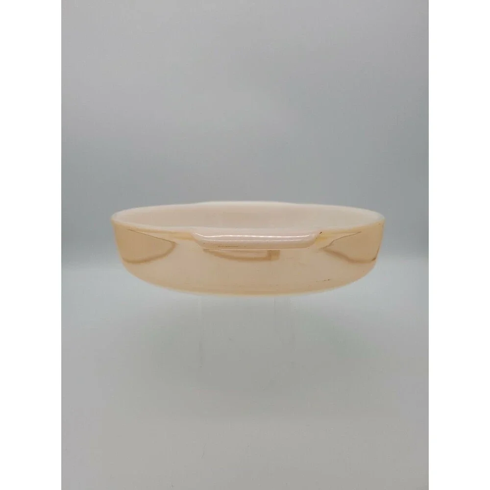 Vintage Anchor Hocking Fire King Peach Luster 9 Inch Round Baking Dish